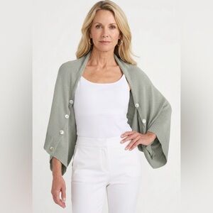Soft Surrounding Womens Os Sea Breeze Shrug Shawl Sweater